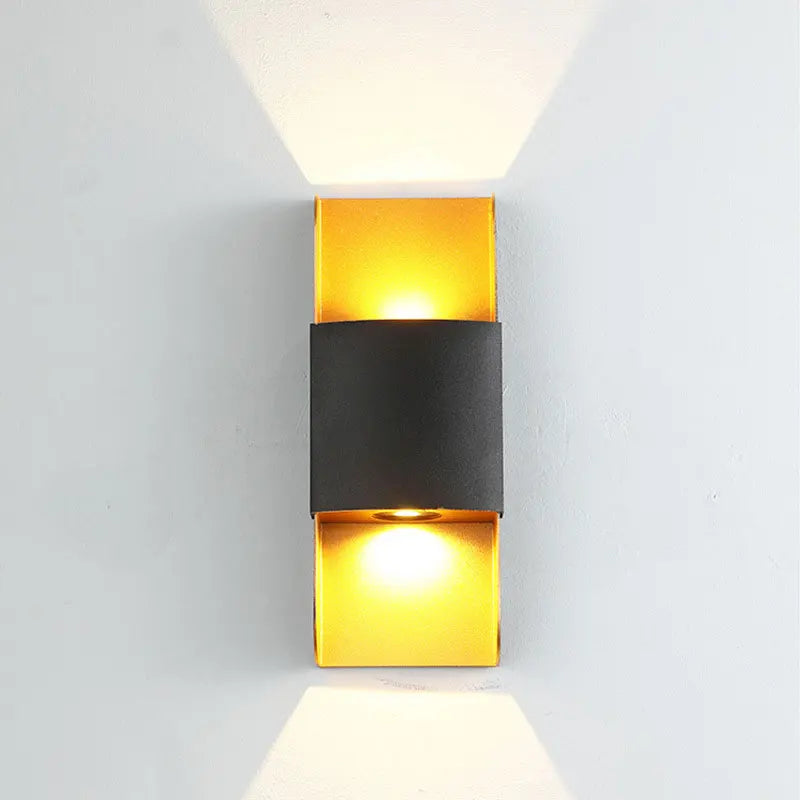 lampe murale moderne noir doré extérieure imperméable éclairage maison led ip65 hydrofuge