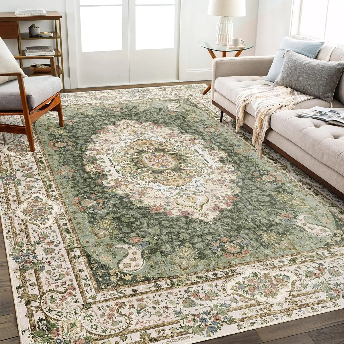 tapis floral oriental géométrique classique salon chambre extérieur 50x80cm 80x120cm 120x160cm