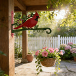 support mural rustique oiseaux cardinaux panier fleurs abri nourriture vis decorationextérieur