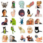 stickers humoristiques memes internet multicolores adhésifs feuillets variés personnages expressions faciales