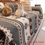 housse canapé polyester jacquard multicolore motif géométrique antidérapante automne hiver extérieur accueil