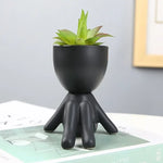 cache pot céramique contemporain noir pots fleurs succulentes drainage maison