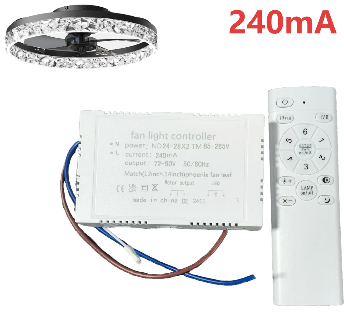 contrôleur ventilateur led télécommande ruban led 240ma blanc argenté moderne