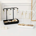 présentoir bijoux moderne boîtes rangement noir blanc texture bois