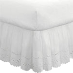 jupe lit blanche brodée fleurs volants dentelle classique élégante lit double grand