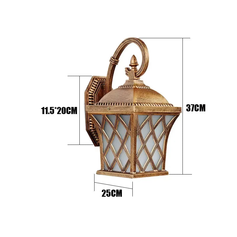 lampe murale classique noir grille géométrique opaque extérieure étancheijuillet