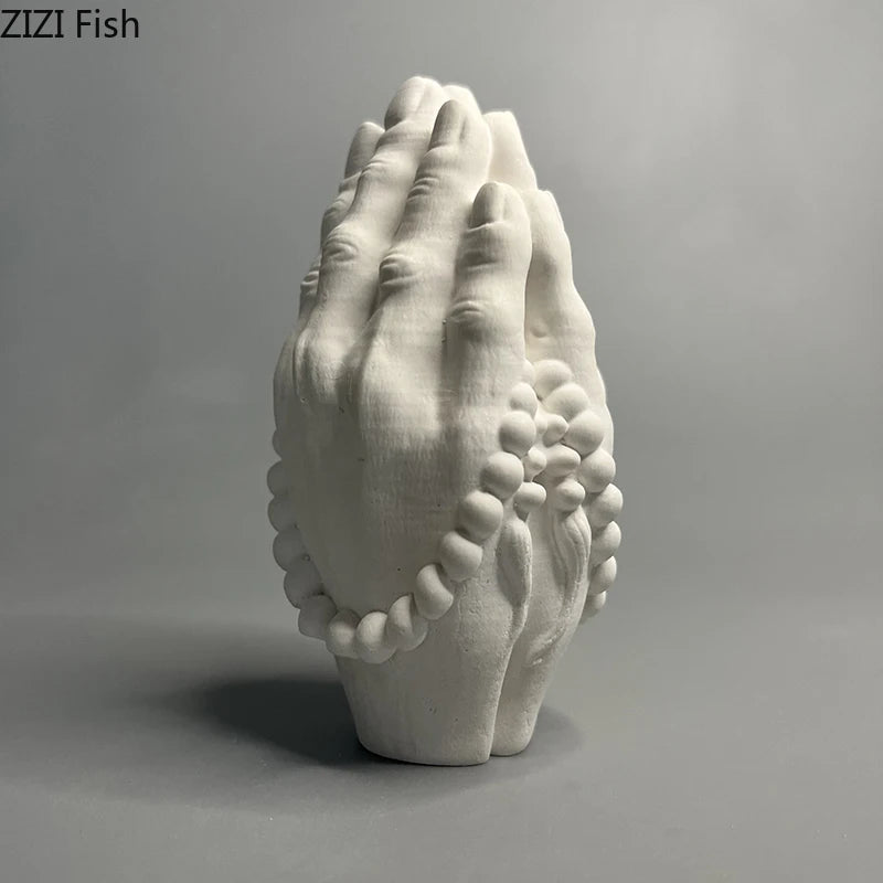 vase blanc moderne mains prière décoration sculptural chambre ornement statue erotique