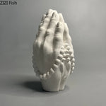 vase blanc moderne mains prière décoration sculptural chambre ornement statue erotique