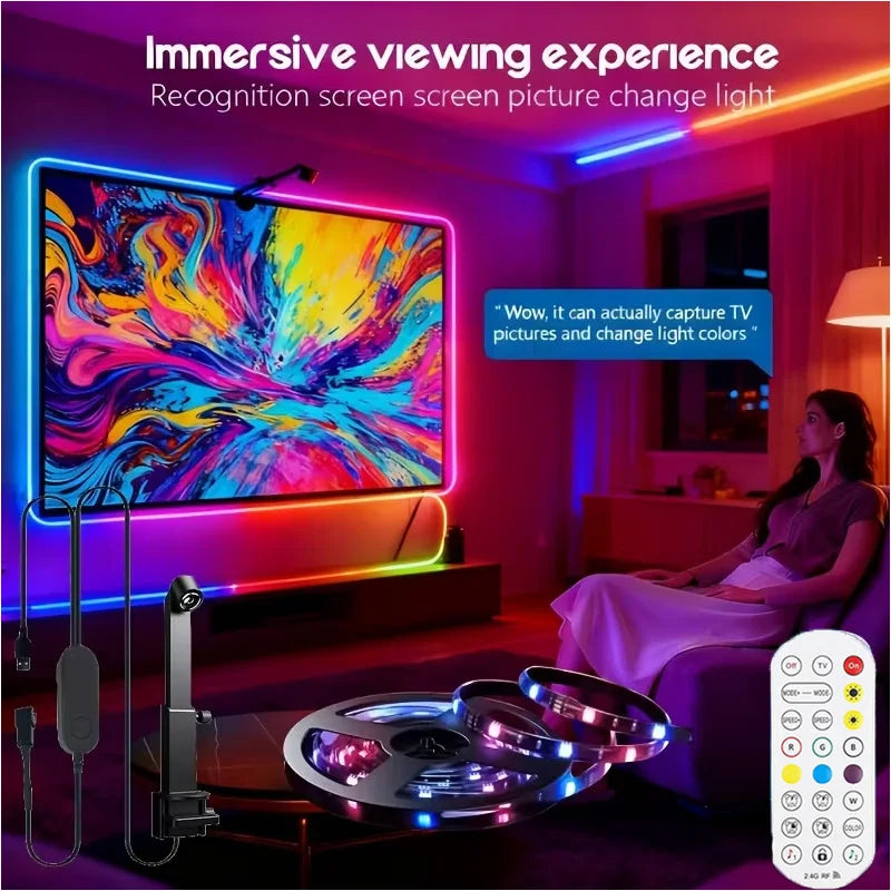 ruban led multicolore moderne clips télécommande application mobile synchronisation musicaleRGBO