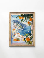 tableau multicolore paysage marin maison fleurs fruits moderne sans cadre toile impression chromatique