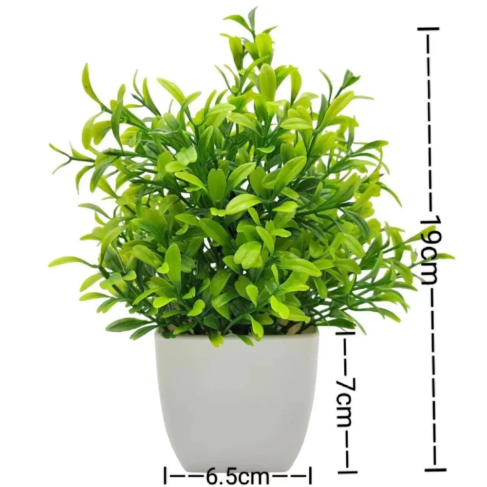 décoration extérieure plante artificielle moderne pot carré blanc branches feuilles vertes fleurs violettes minimalisteextérieur