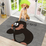 tapis gris dessin animé souriant extérieur moderne halloween salon porte fond uni