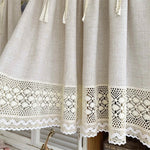 rideau beige classique texture lin bordure dentelle opacité chambre salonhôtel
