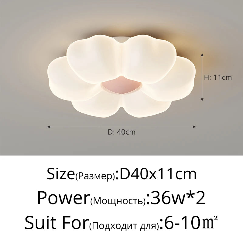 plafonnier led moderne blanc forme pétale chambre opacité fixations invisible