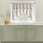 rideau triangle bois texturé beige blanc gris rustique chambre salonôtel large semi transparent tringle