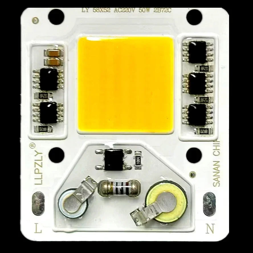 ampoule led cob 50w ac 220v blanc jaune rouge extérieure spotlight chip led moderne