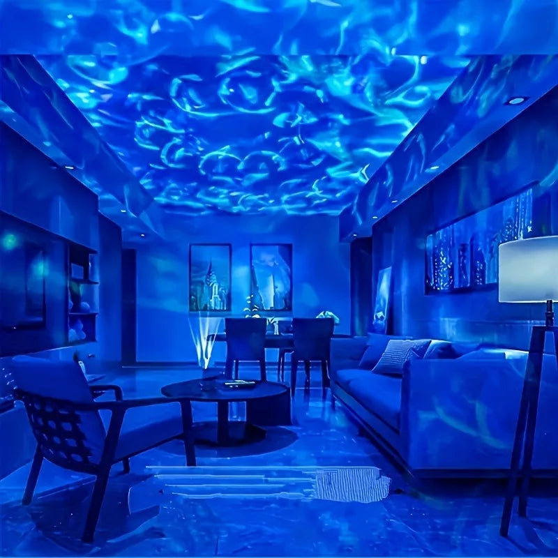 projecteur led nuages étoiles moderne noir bleu violet rose vert blanc télécommande chambre nuit