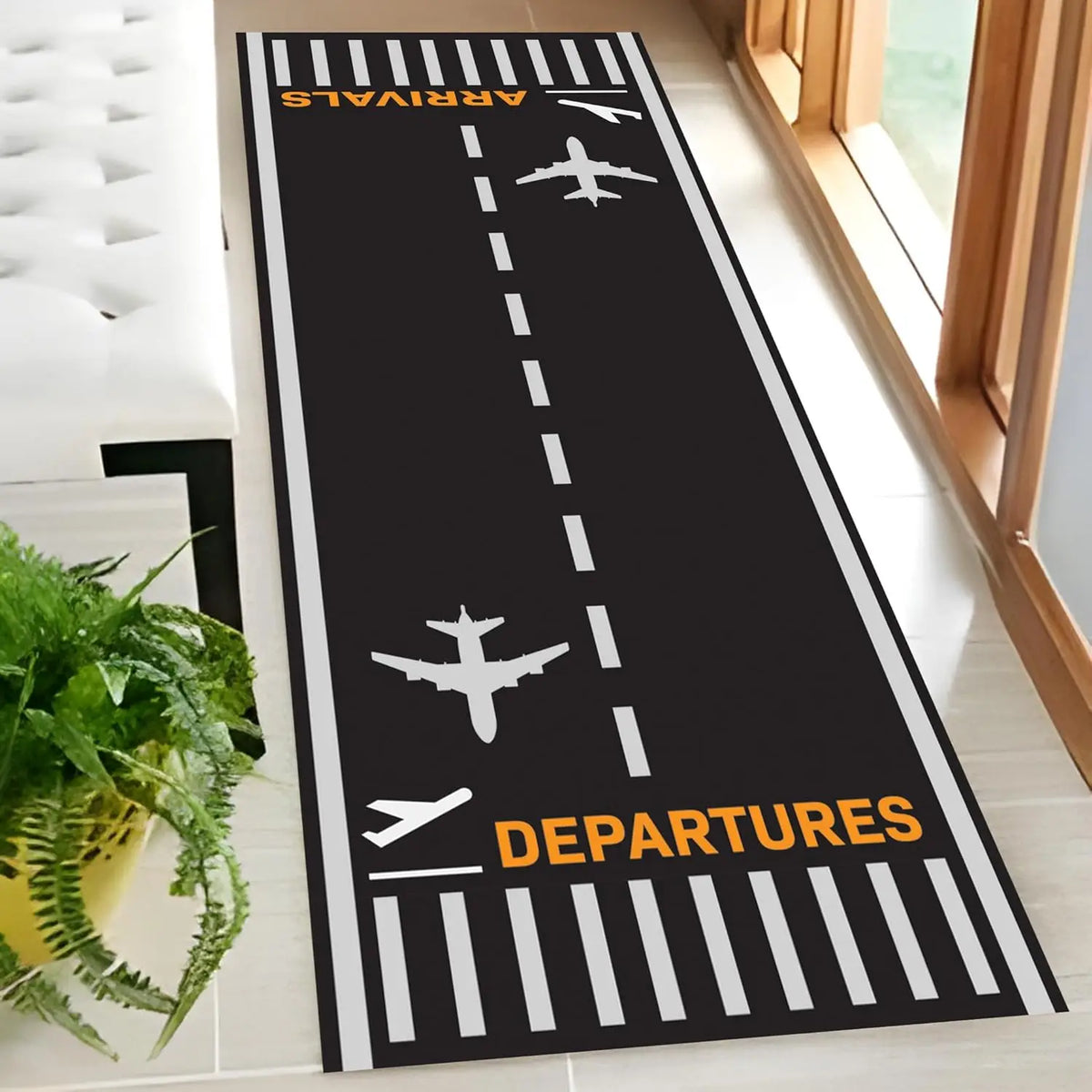 tapis moderne aéroport avions lignes blanches étoiles dorées noir gris bleu résistant intérieur extérieur
