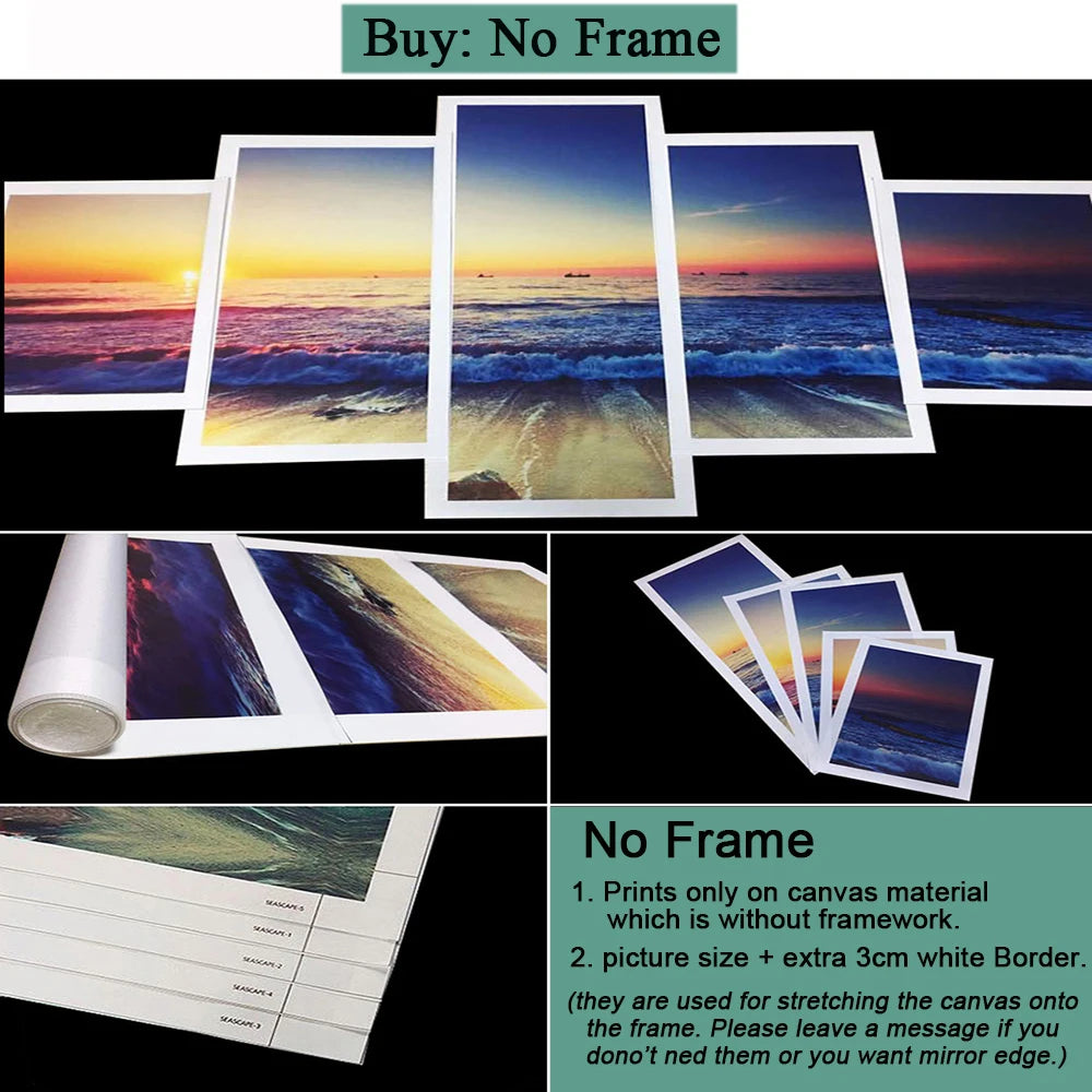 paysage coucher soleil lac tableaux modernes multi images toile sans cadre horizontalDecorationIntérieureModerne
