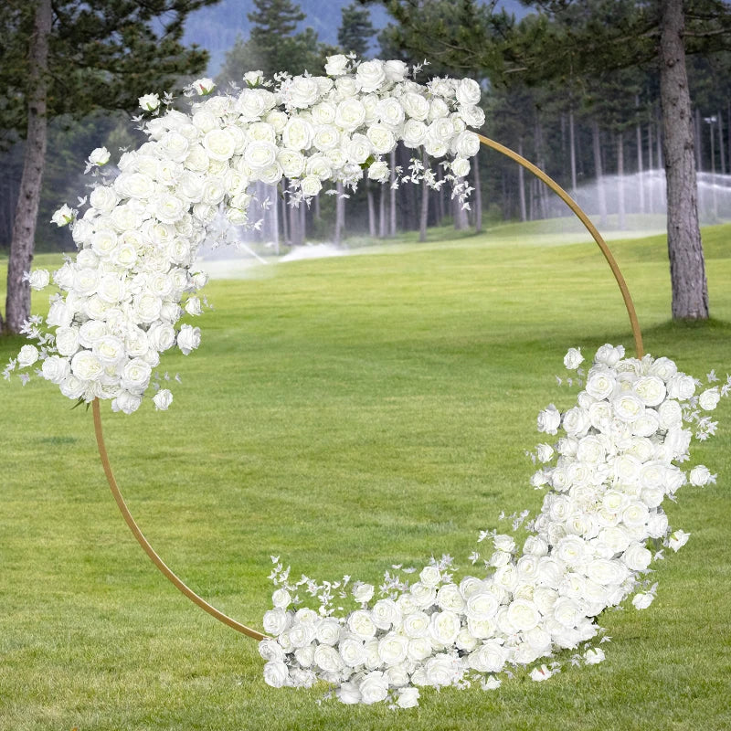 décoration florale mariage blanc romantique arche feuilles extérieur 90cm x50cm événement champêtre élégante