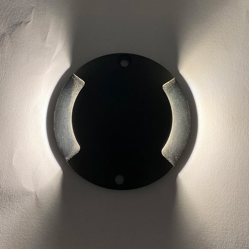 lumière souterraine led 1w 12v ip67 argent noir moderne oeilletsextérieur jardin chemin flux60249mm