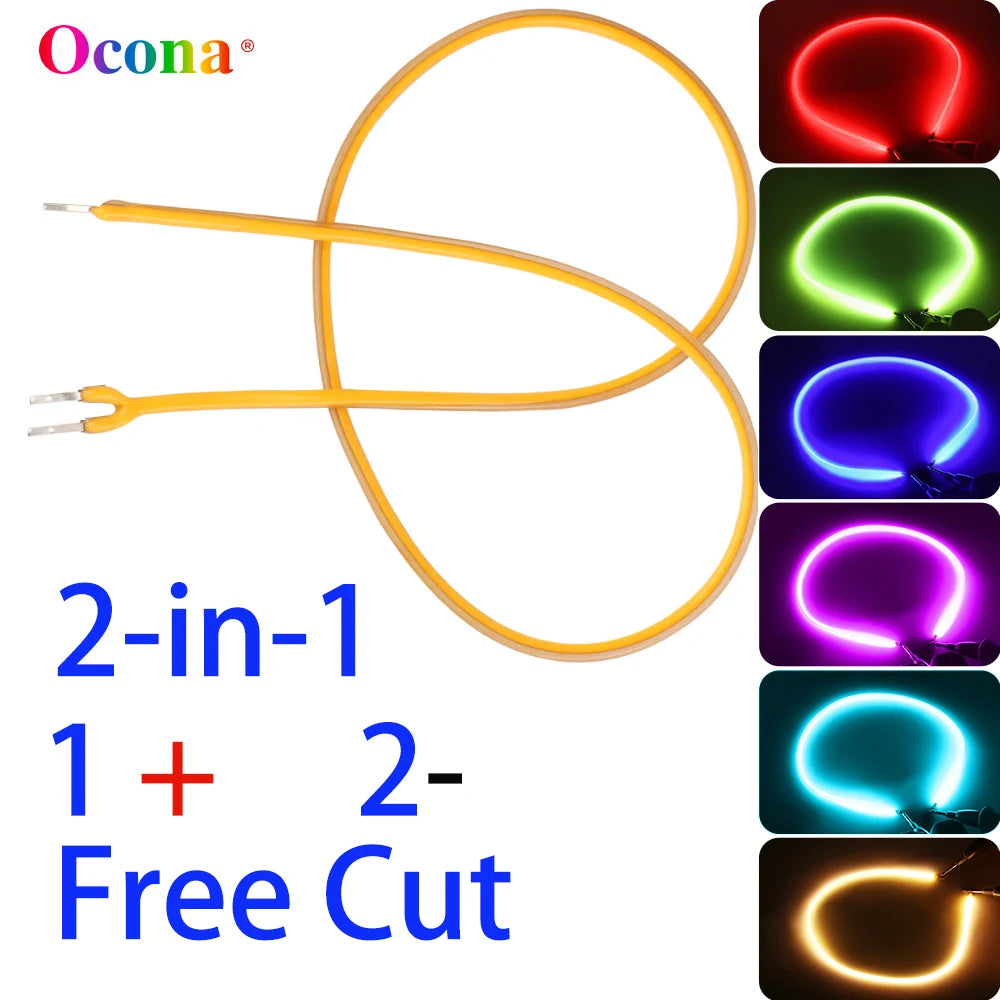 filament led flexible découper lampe diy couleur orange jaune bleu