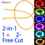 filament led flexible découper lampe diy couleur orange jaune bleu