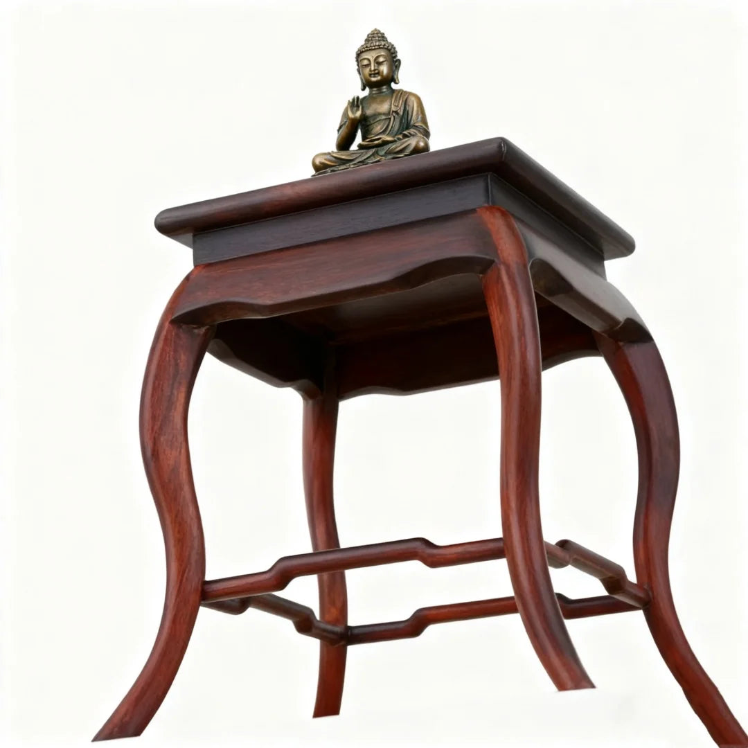 table basse bois miniature asiatique décoration maison théière tasse bouddha paysage miniature rochers mousse