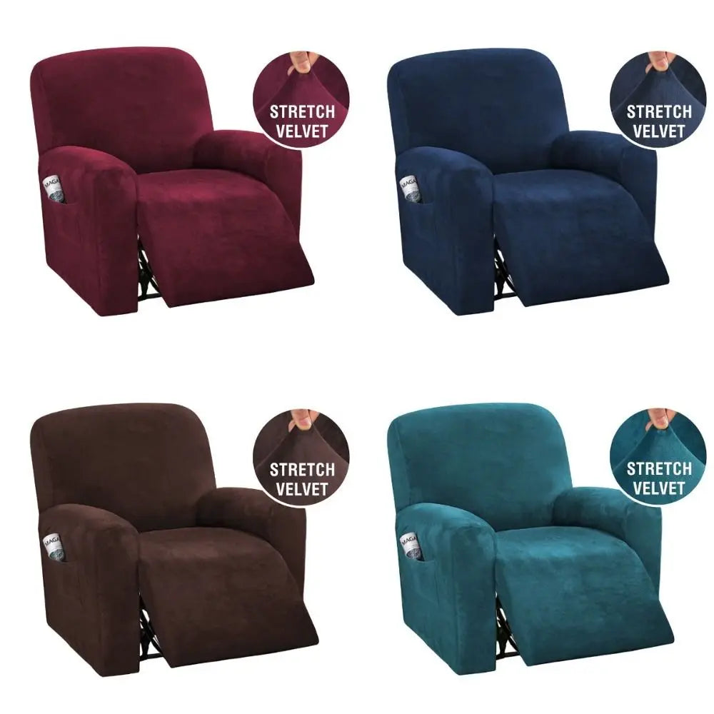 housses fauteuil velours stretch antidérapantes poche élastiques moderne gris bleu marine Bordeaux