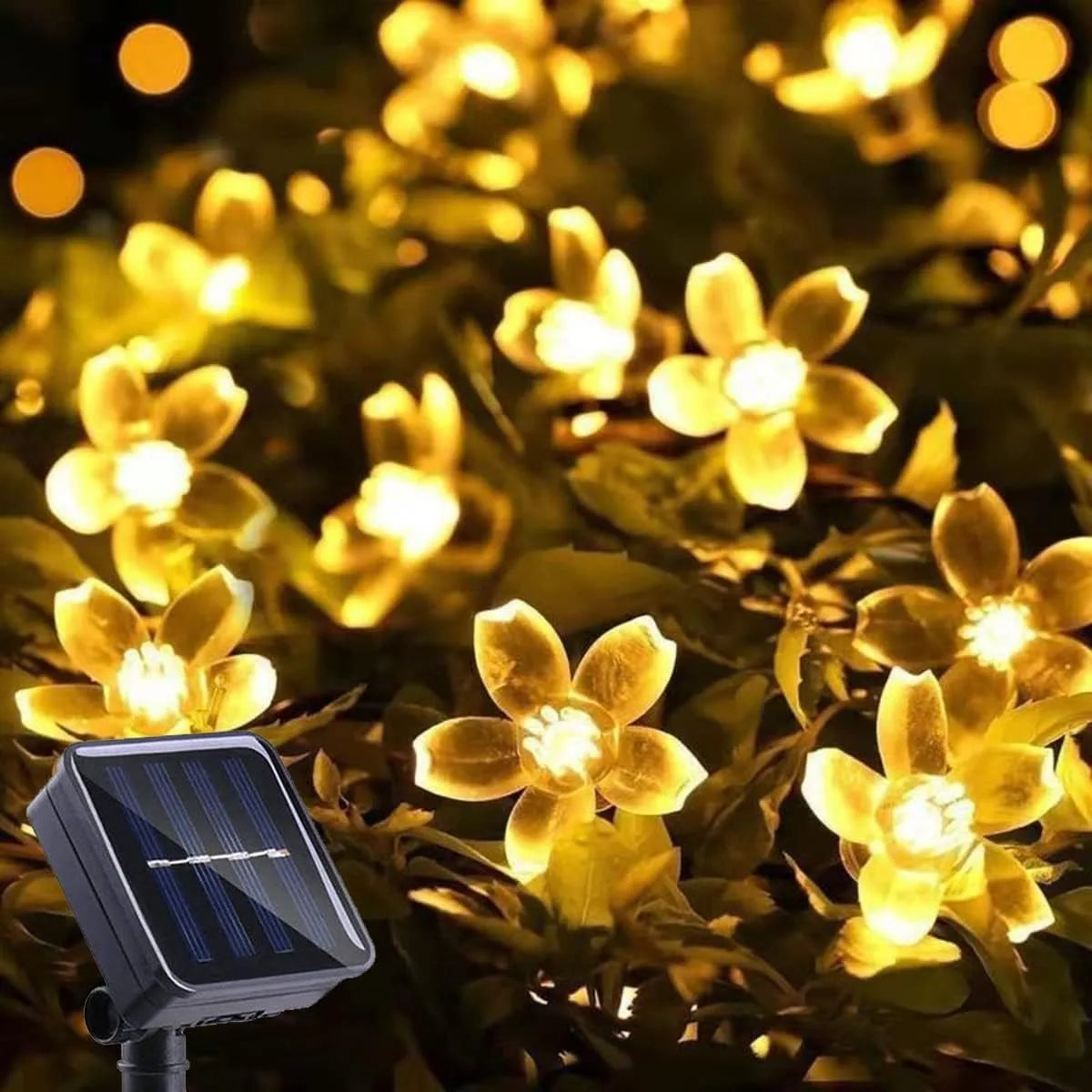 guirlande lumineuse fleurs multicolore moderne extérieure halloween noël décoration jardin camping led solaire