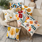 taie d'oreiller carrée moderne motif floral multicolore polyester décoration lit canapé voiture