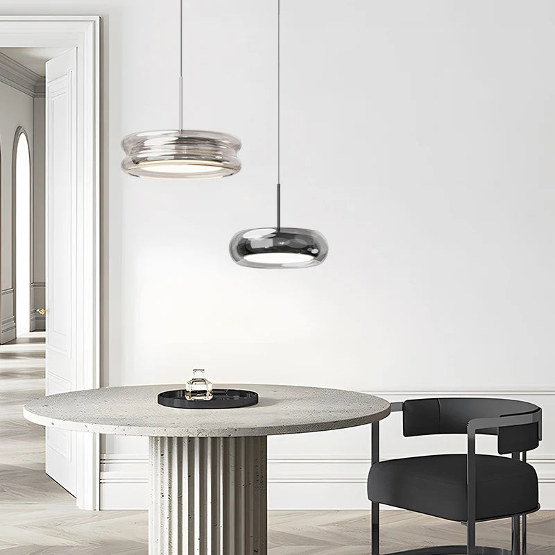 Lustre moderne cuisine chrome
