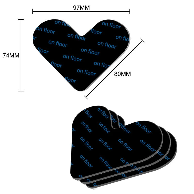 patins antidérapants tapis forme cœur noir adhésif double face utilitaire