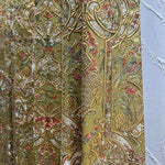 rideau opaques polyester floral classique vert olive doré rouge blanc français