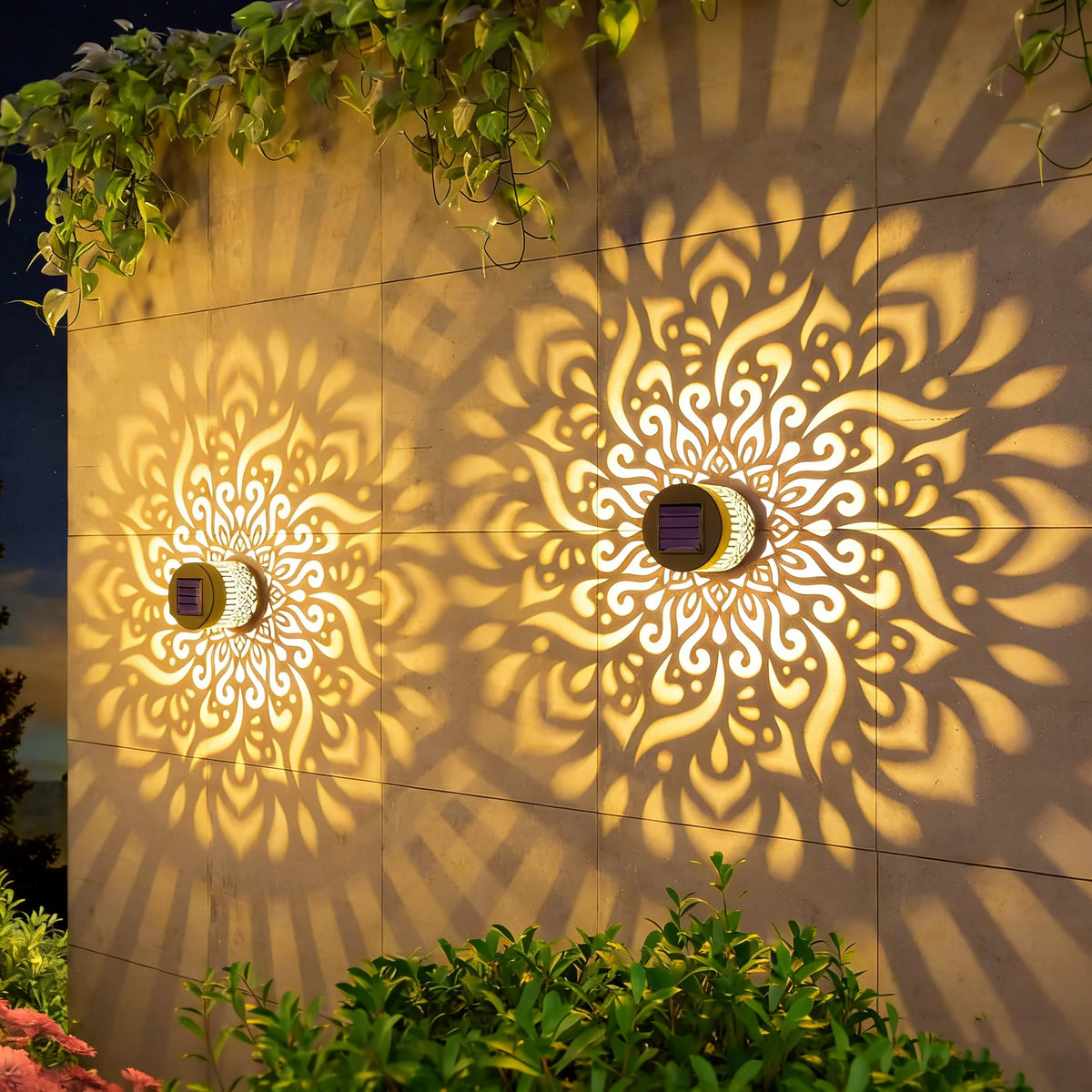projecteur solaire floral multicolore moderne décoration extérieure jardin patio veranda