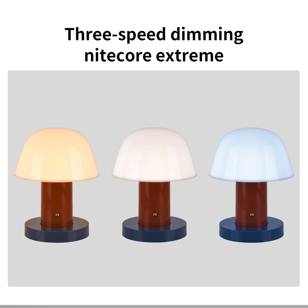 veilleuse table champignon rechargeable led tactile blanc orange bleu marine moderne