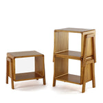 rangement meuble bois moderne tabouret empilable entrée chaussures stockage