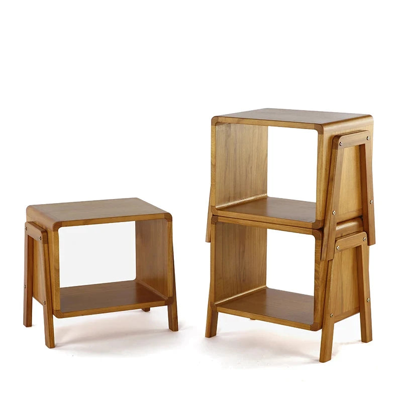 rangement meuble bois moderne tabouret empilable entrée chaussures stockage