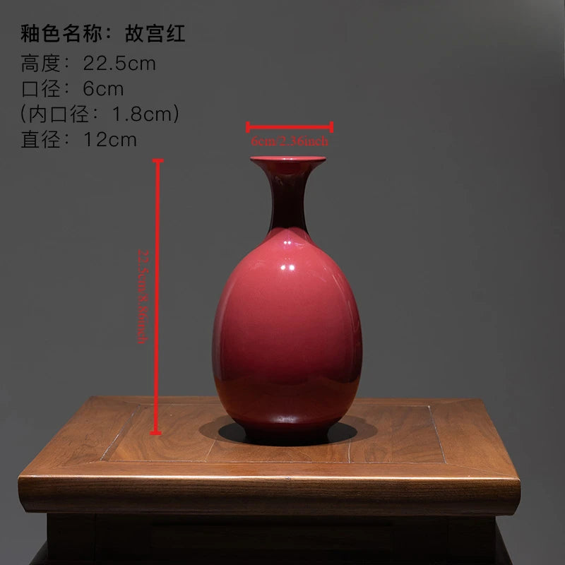 vase moderne céramique rouge uni décoration intérieure salon art contemporain