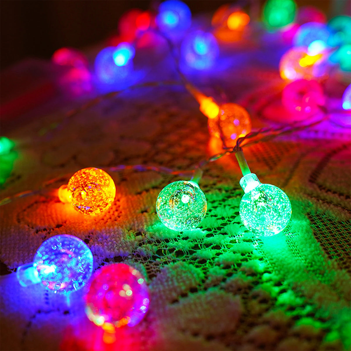 guirlande lumineuse 10 20 40 80 leds translucides blanc multicolore moderne noël chambreextérieur