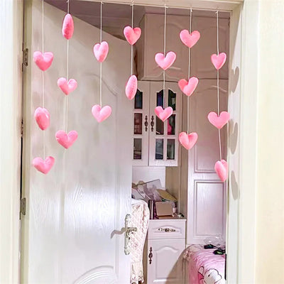 Rideau de porte coeur romantique gris clair
