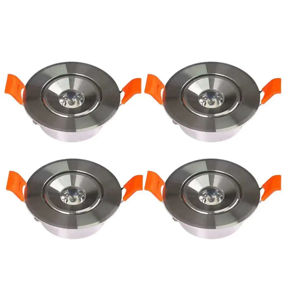spots led encastrables argentés modernes 12v 3w 68mm 55mm 25mm opaques câbles électriques