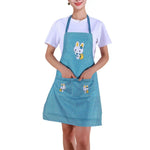 tablier cuisine rose bleu carreaux blancs lapin moderne décontracté poche collier