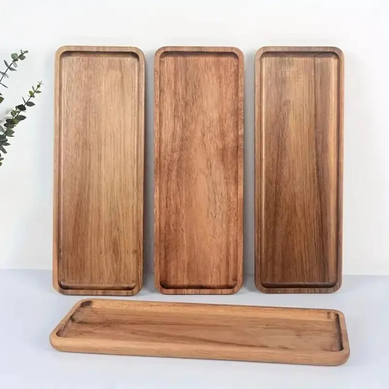 assiettes plates bois marron clair grain naturel moderne minimaliste servez collations bijoux cosmétiques durable