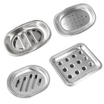 support savon argenté moderne perforations salle bains évier inoxydable contenant savon