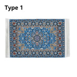 tapis turc ornements floraux motifs géométriques classique tapisserie miniature décoration intérieure tissu accessoire poupée