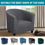 fauteuil moderne housse polyester jacquard gris élégants boutons protection salon automne hiver