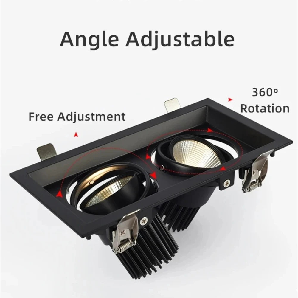 Spot LED moderne noir blanc réglable angle 30° salon chambre cuisine