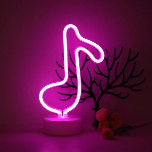 lampe néon led usb décoration fée cœur nuage flamant rose vacances moderne