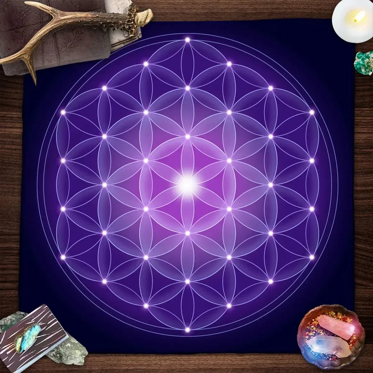 tapis tarot mandala géométrique motifs floraux multicolore moderneextérieur utilisation variée